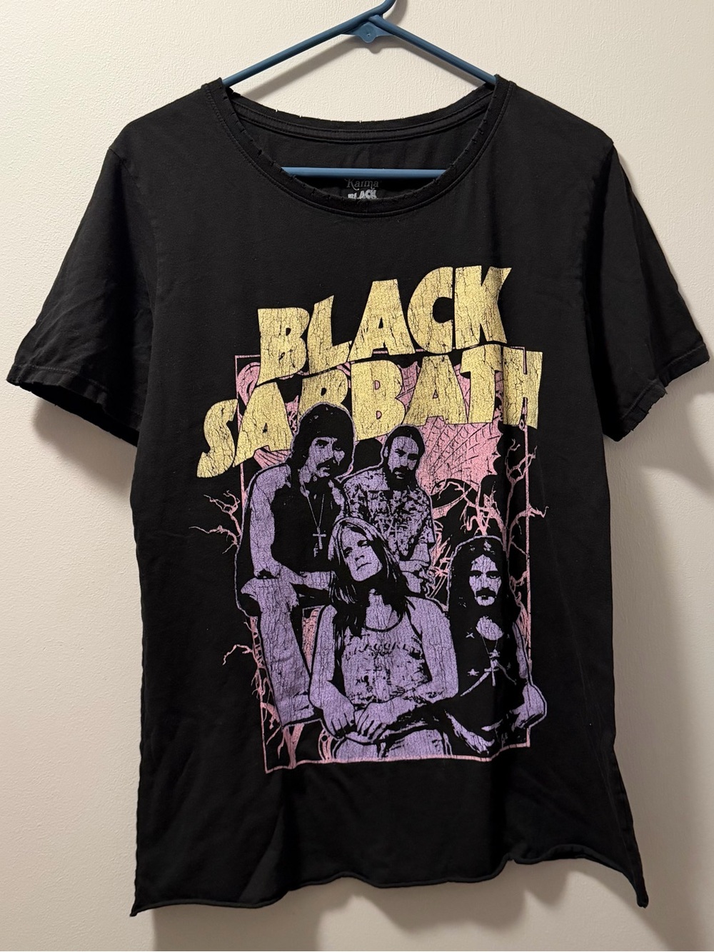 Recycled karma Black Sabbath Tee shirt distressed women